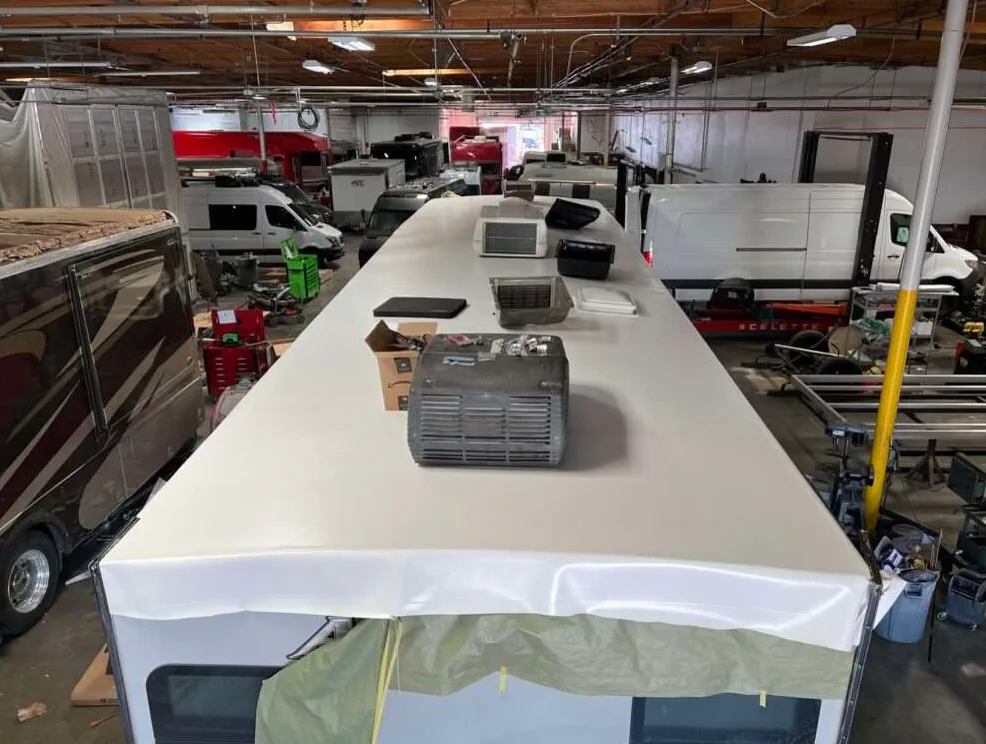 RV roof maintenance being performed at a Miami-Dade location